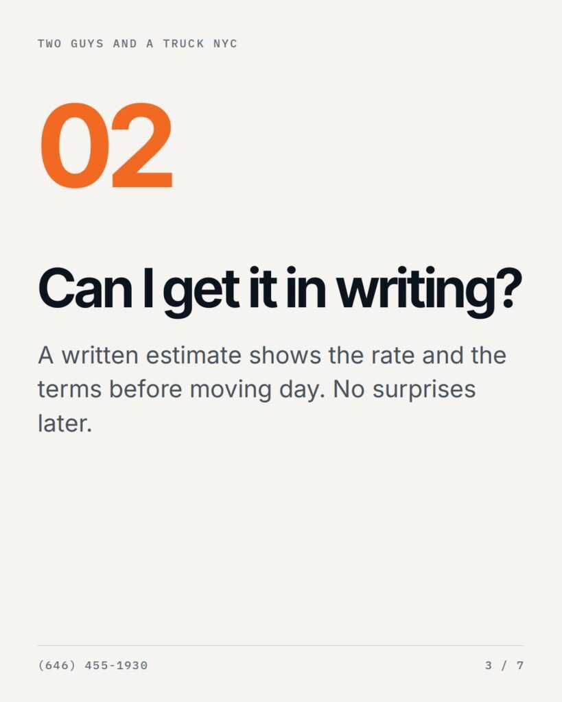 Question 2: can I get it in writing?