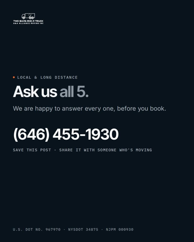 Ask us all 5: we answer every one before you book